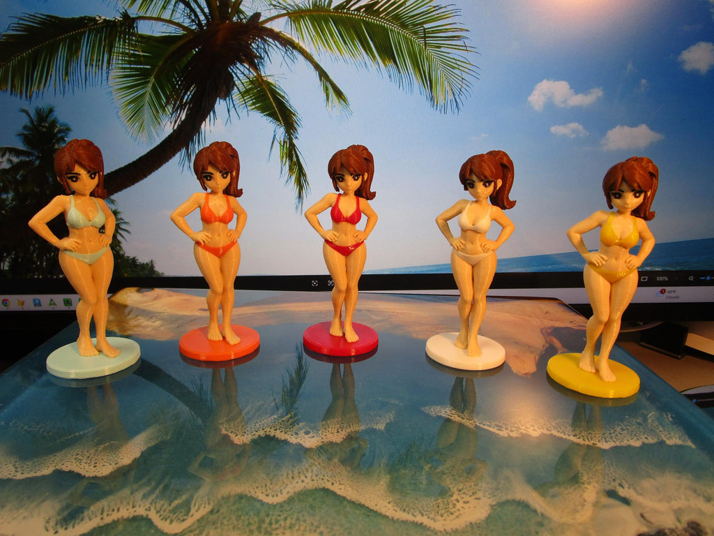 Stacy Deskins Desk Buddy Figurine, Industrial Plastic Anime Office Decor, 4 Inch Shelf Sitter