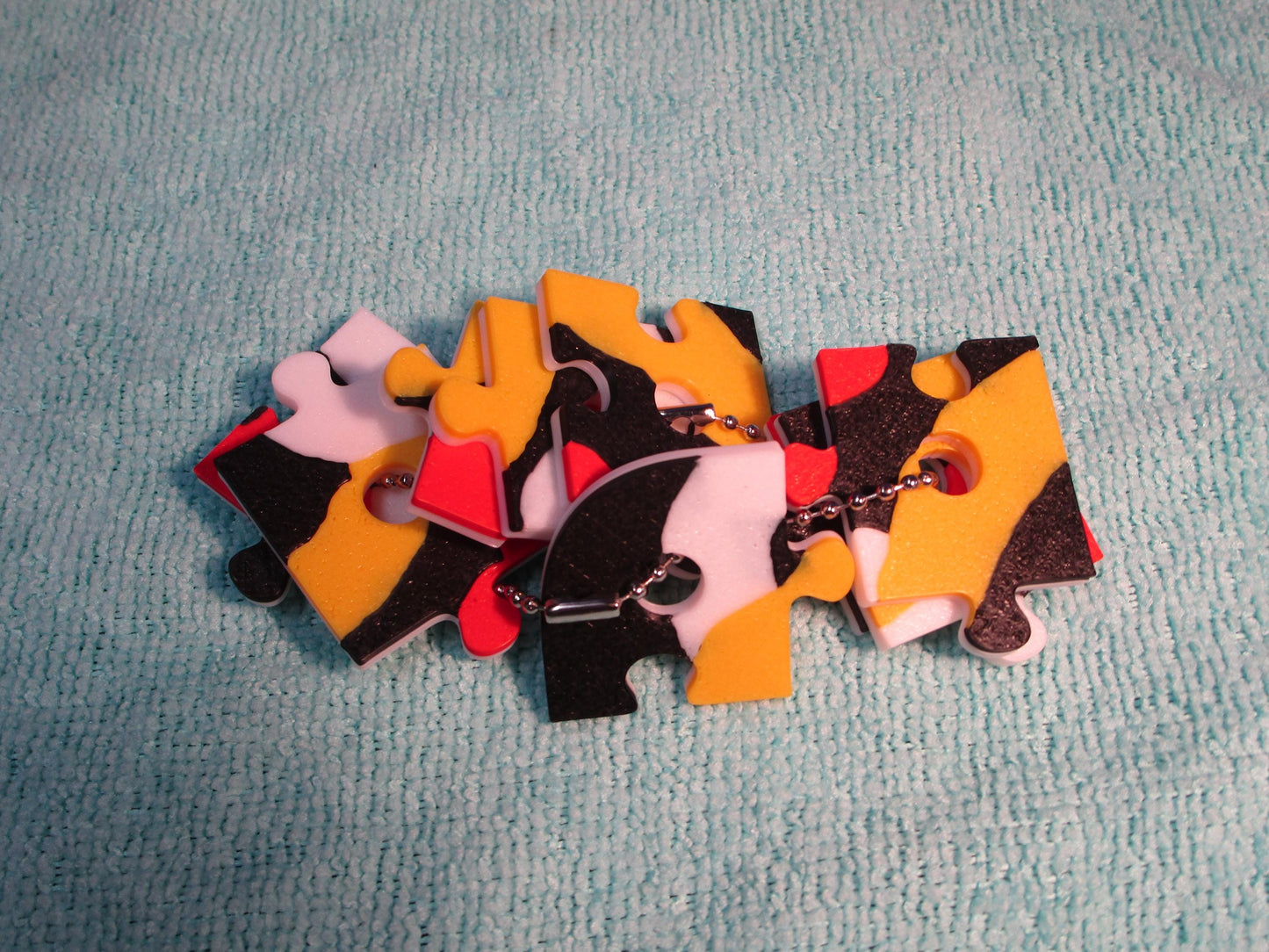 Dual Texture Sensory Puzzle Chain, Travel Fidget Toy, Autism Focus Aid