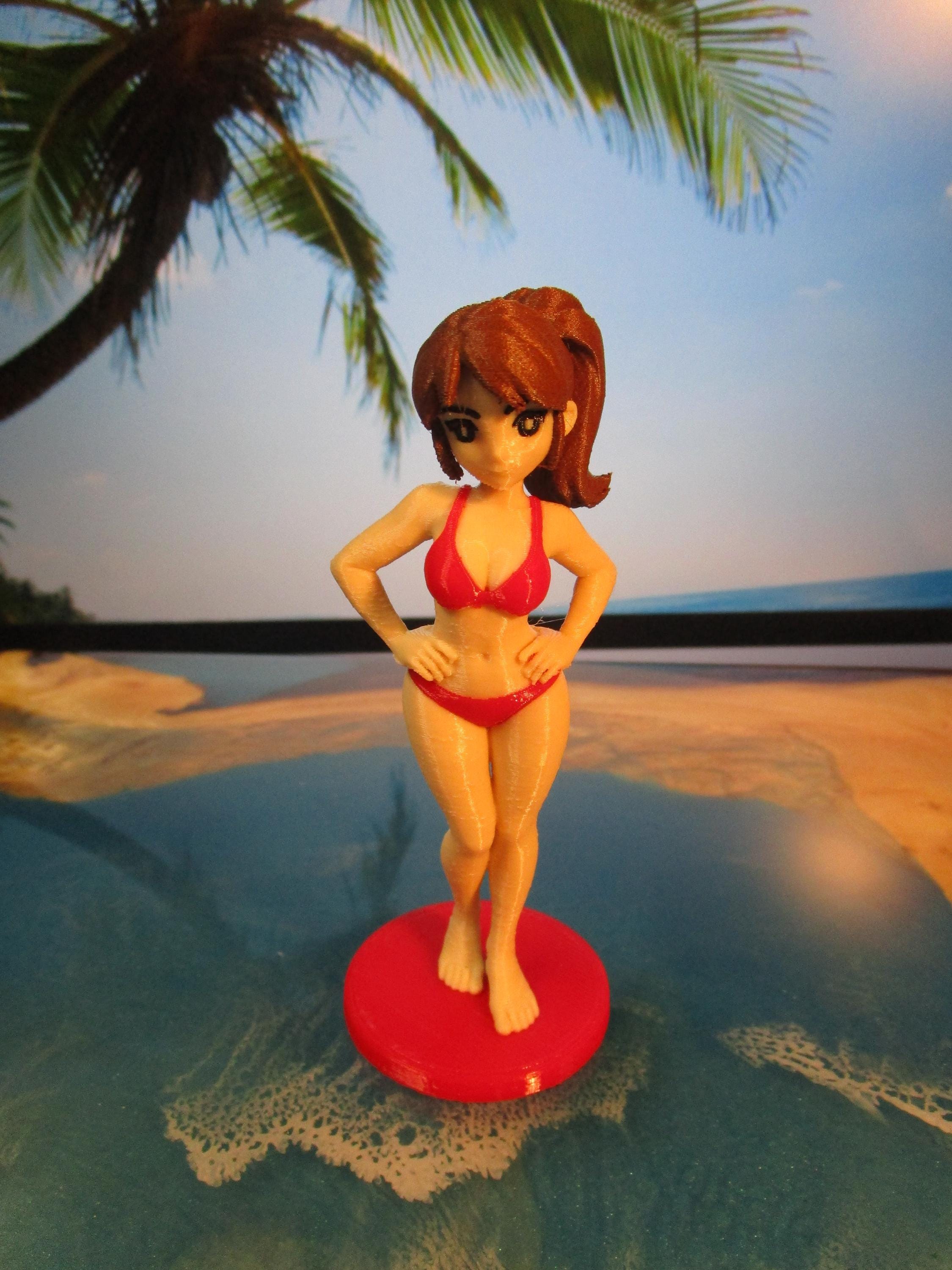 Stacy Deskins Desk Buddy Figurine, Industrial Plastic Anime Office Decor, 4 Inch Shelf Sitter