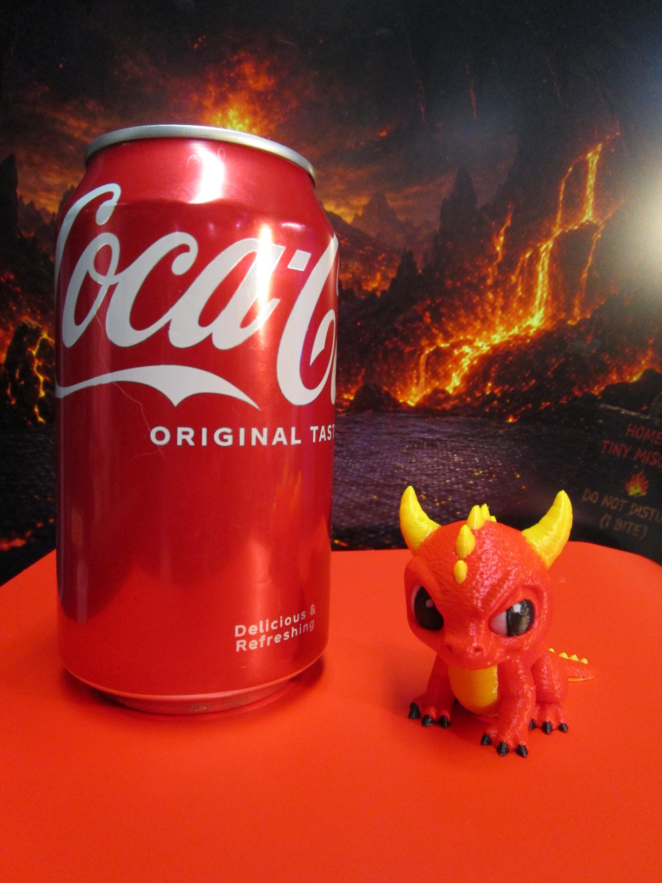 Mischievous Red Dragon Figure, Fantasy Desk Companion, Gamer Shelf Decor, 50mm Plastic Miniature