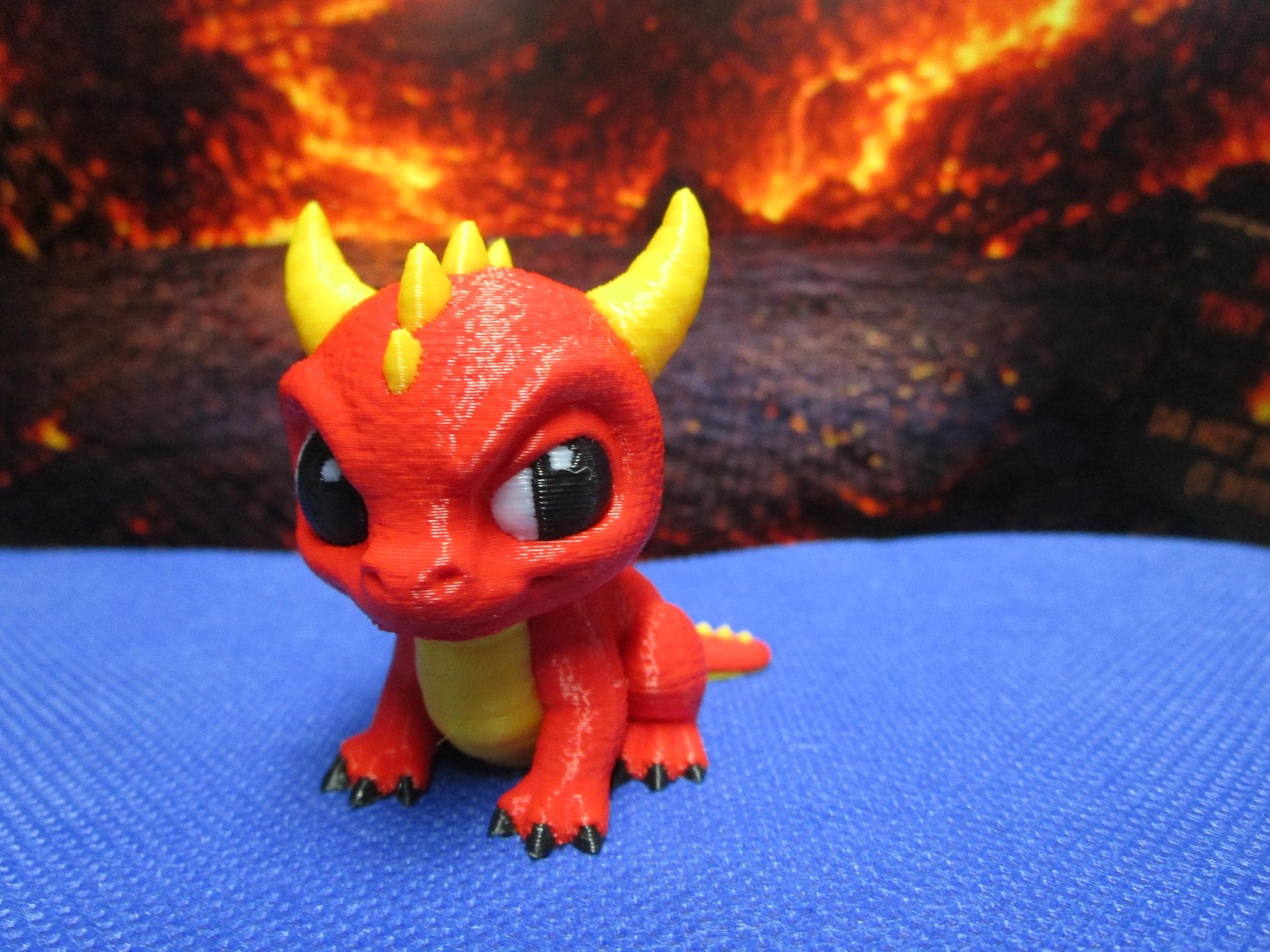 Mischievous Red Dragon Figure, Fantasy Desk Companion, Gamer Shelf Decor, 50mm Plastic Miniature